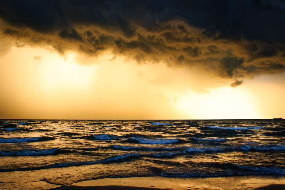 Sunset thunderstorm over Lake Ontario