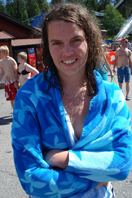 Cecilie in a waterpark